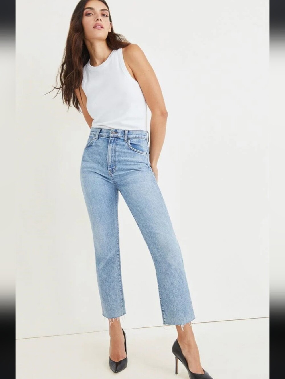 Veronica Beard Joey High Rise Straight Leg Jean In Silverwood Wash